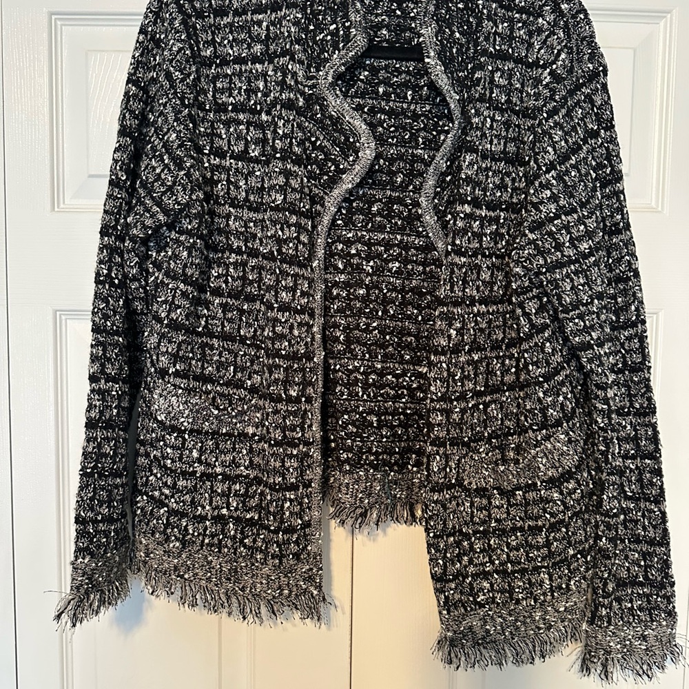 Chic Black and White Tweed Jacket